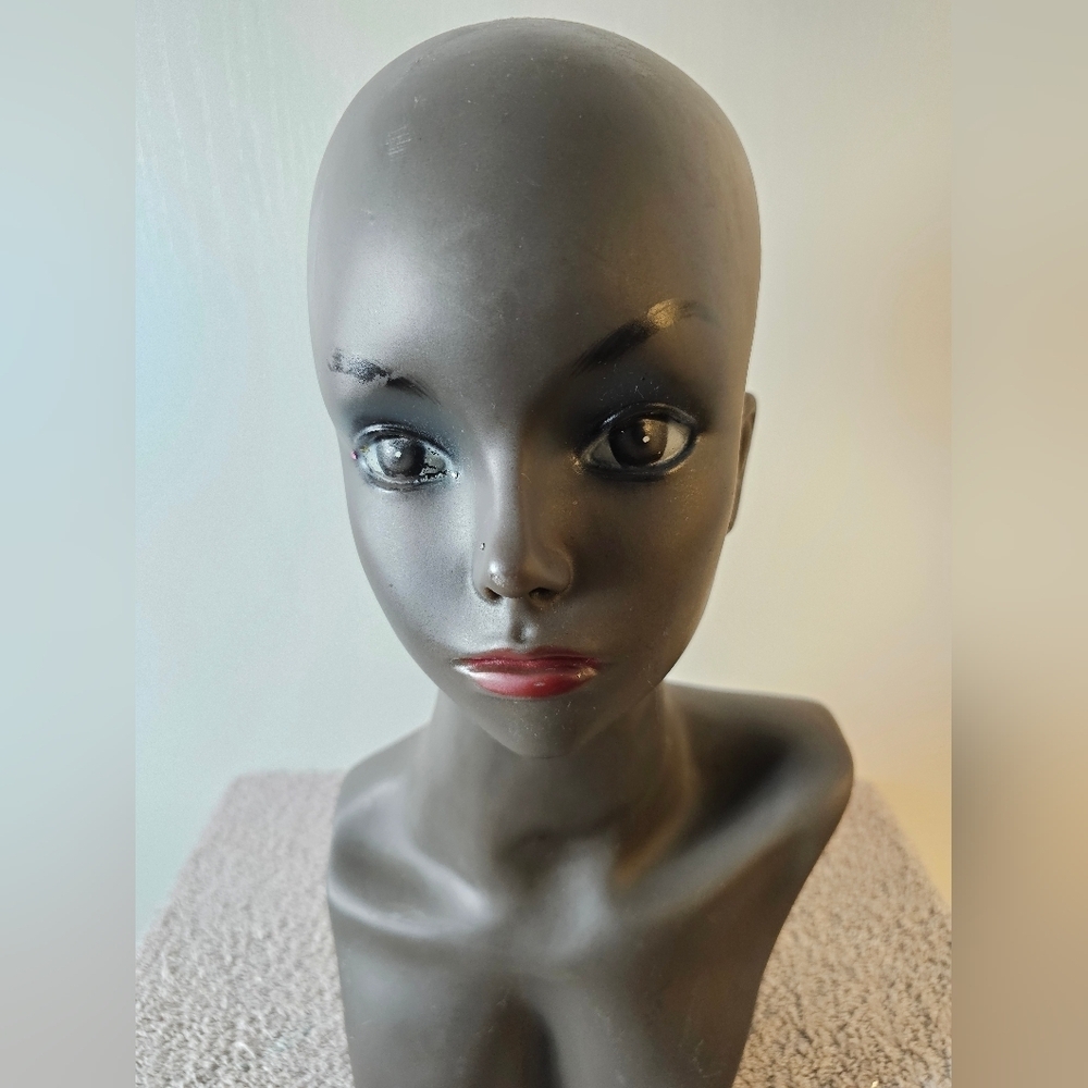Mannequin Head With Bust For Wigs and Display Jewelry Ears Pierced - Picture 2 of 7
